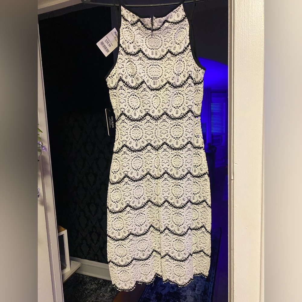 GUESS | women’s black & white mini dress size 6